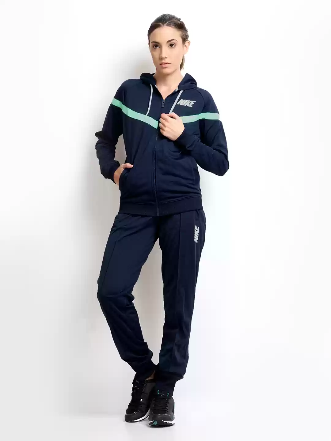 Women Navy Warmup Tracksuit